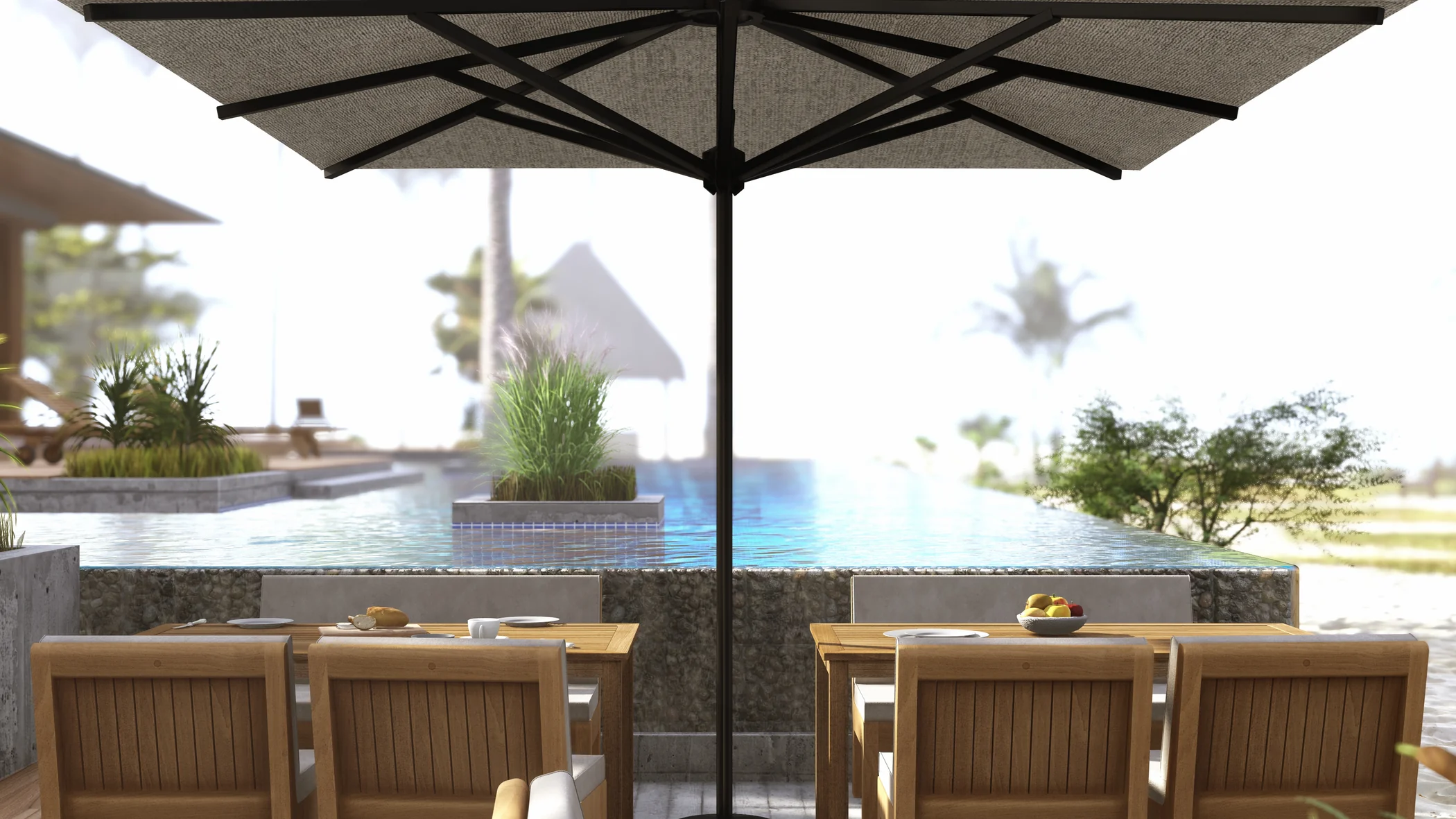 Mobilier de terrasse en teck